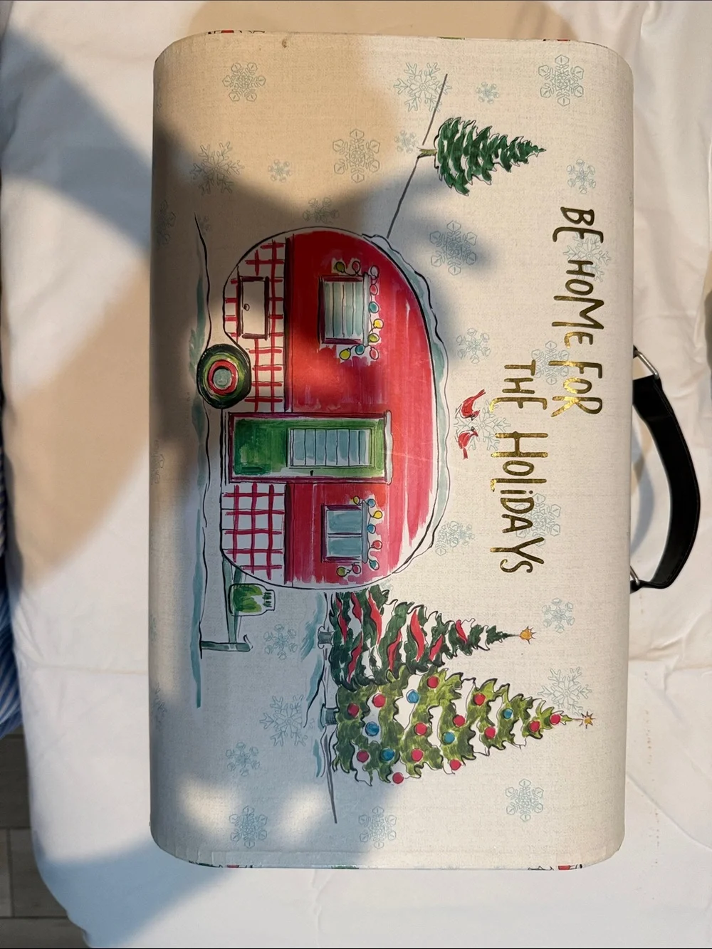 Holiday Camper Decorative Storage Box - Red & Green
